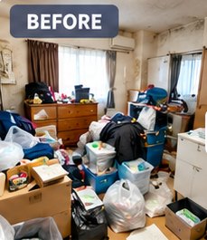 片付け前の部屋